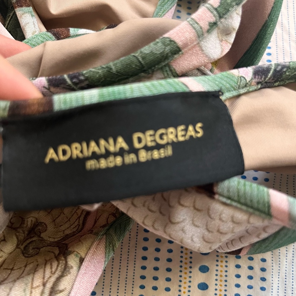 Adriana Degreas NOUVEAU SWAN V-Cut Strapless Swimsuit, L - Picture 6 of 7